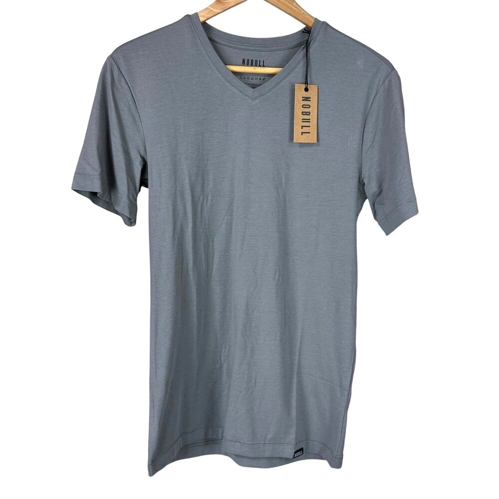 NOBULL Men's Grey V-Neck Short Sleeve T-Shirt Size Small New With Tags